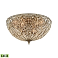 Elk Lighting Elizabethan 10-Lght Flsh Mnt Dark Brnz w/Clr Crystal - Incl LED Bulbs 15964/10-LED